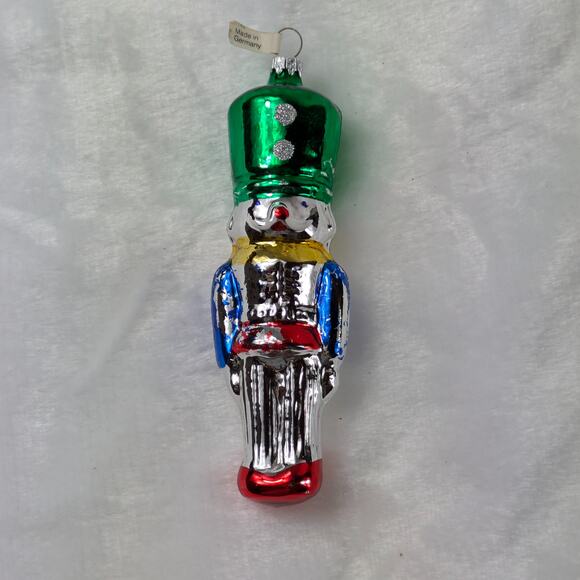 Vtg Nutcracker Toy Soldier Ornament Molded Mercury Glass Christmas Mouth Blown - Picture 1 of 13